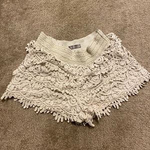 Cream Colored Lacy Shorts